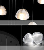236'' Long Large Crystal Chandeliers LED Chandeliers for High Ceiling Handing Light Fixture for Entrance Hallway Foyer Staircase Lobby Black