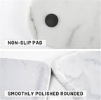 Statuario Marble Vanity Tray - Decorative Organizer for Bathroom Countertop, Dresser, Kitchen Sink