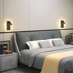 MOLUOLA LED Wall Lamp Wall Mounted Reading Lights Set of 2, Adjustable Headboard Plug in Wall Sconce with USB C+A Ports, Headboard Bedside Lamp with 9W+3W Night Light 3000K (Black)