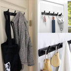 Gxfctys Coat Rack Wall Mount, Modern Wall Hooks for Hanging Coat Clothes Hats Bags with 4 Hooks, Space Aluminum Black Towel Rack for Kitchen Entryway Bathroom Bedroom (4 Hooks, 2pcs, Style 1)