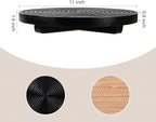 Round Decorative Tray Farmhouse Bathroom Decor Wood Riser Kitchen Countertop Organizer for Perfume, Candle, Plant, 11 inch Black