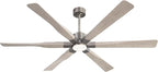 68 Inch Ceiling Fan with Lights and Remote Control, 6 Reversible ABS Blades, 6-Speed Noiseless DC Motor with 4.5" / 12" / 24" Downrods for Bedroom Dining Living Room, Antique Nickel and Gray