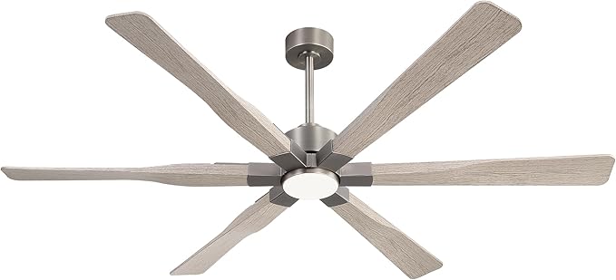 78 Inch Ceiling Fan with Lights and Remote Control, 6 Reversible ABS Blades, 6-Speed Noiseless DC Motor with 4.5" / 12" / 24" Downrods for Bedroom Dining Living Room, Antique Nickel and Gray