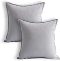 Jeanerlor Pack of 2 Cotton Linen Soft Soild Decorative Square Throw Pillow Covers Set Cushion Case for Sofa Bedroom Car24 x 24 Inch 60 x 60cm,Silver Grey