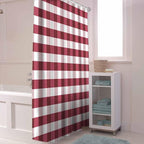 Christmas Shower Curtain, Rustic Burgundy White Buffalo Check Plaid Pattern Shower Curtains Set with Hooks, Farmhouse Waterproof Fabric Bathroom Curtains Decor Home Accessories,72 X 84 Inch Extra Long