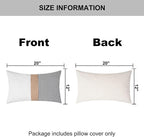 Adabana Stripe Pillow Covers 12x20 Set of 2 Square Patchwork Linen Decorative Lumbar Throw Pillow Covers Modern Farmhouse Decor Pollowcases for Couch Bedroom,White Stripe-1