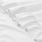 KKJIAF Ruffle Pillow Cases 18x18 Inches, White Square Ruffled Pillow Covers Set of 2, Microfiber Wrinkle Resistant Pillow Shams with Envelope Closure for Sofa Bed Living Room