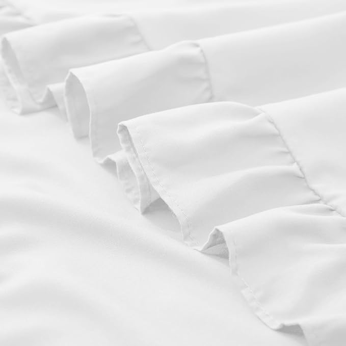 KKJIAF Ruffle Pillow Cases 18x18 Inches, White Square Ruffled Pillow Covers Set of 2, Microfiber Wrinkle Resistant Pillow Shams with Envelope Closure for Sofa Bed Living Room