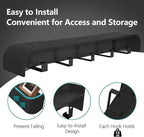Coat Rack Wall Mount with Hidden Hooks Entryway Hanging Shelf Modern Wood Coat Hanger for Bedroom Kitchen Hallway Bathroom (Black,20.9 Inch Long)