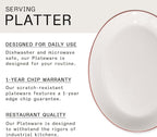 Made In Cookware - Serving Platter - White With Red Rim - Porcelain England
