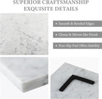 Koville Italian Carrara Marble Cutting Board for Kitchen, 16x20inch Extra Large Hand Crafted Marble Slab for Cheese, Charcuterie, Pastry Board - Wedding Gift, House Warming Gift