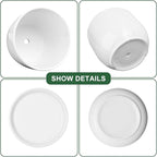 Ceramic Plant Pots,White 5.5 Inch Flower Pots for Plants,Ceramic Planter with Drainage Holes,Indoor Planter Pots with Saucer,Outdoor Garden Pots (White, 4 Pack)