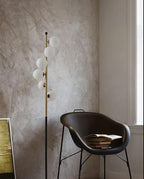 Modern Glass Globes Floor Lamp, 6 Lights Vertical Standing Lamps, Mid Century Floor Lamp, Elegant Floor Lamps with Stable Base for Living Room Bedroom Office