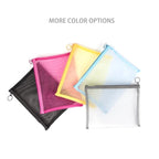 Patu Zipper Mesh Bags, Size L / A5, 5 Pieces, Beauty Makeup Cosmetic Accessories Organizer, Travel Toiletry Kit Set Storage Pouch, Black