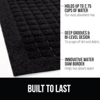 GORILLA GRIP Front Door Mat, 72x24, Indoor Outdoor Ultra Absorbent HydroAbsorb Doormat, Absorbs Up to 2.75 Cups of Water, Stain and Fade Resistant, Rubber Backing Doormats, Captures Dirt, Black