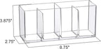 Amazing Abby - Glamour - Acrylic 4-Compartment Makeup Organizer, Transparent Plastic Makeup Brush Holder, Perfect Bathroom Vanity Storage Solution for Makeup Brushes, Eyebrow Pencils, and More