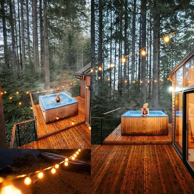 Outdoor String Lights 100ft LED Hanging Globe Patio Lights with G40 Shatterproof Bulbs(34+3 Bulbs), Waterproof Connectable Hanging Light for Indoor Outdoor Decor Garden Camping Backyard Porch