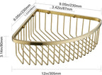 Bathroom Shower Caddy Corner Shelf Basket, Ultra Sturdy Rust-Proof Stainless Steel Shelf Organizer Shampoo Holder, Wall Mounted Storage Rack for Bathroom Kitchen, Brushed Gold