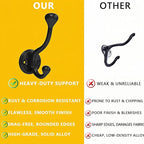 8 Pack Wall Hooks for Hanging, Heavy Duty Coat Hook Wall Mount, Easy to Install Metal Closet Hooks, Apply to Bathrooms, Bedrooms, Living Rooms, Entrances (Black)