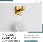 Angle Simple Towel Hook, SUS 304 Stainless Steel Hand Towel Holder for Bathroom, Wall Coat Hook, Brushed Gold