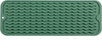 Silicone Dish Drying Mat for Multiple Usage,Easy clean,Eco-friendly,Heat-resistant Silicone Mat for Kitchen Counter,Sink,Bar,Bottle,or Cup Green M 17 inches x 6 inches
