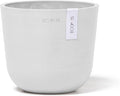 Ecopots Oslo Mini Durable Modern Round Indoor/Outdoor Recycled-Based Composite Flower Pot Planter, Pure White, 6"