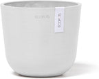 Ecopots Oslo Mini Durable Modern Round Indoor/Outdoor Recycled-Based Composite Flower Pot Planter, Pure White, 6"