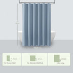 Inhousolu Fabric Shower Curtain Waffle Weave, Fog Blue 230 GSM Heavy Duty, Weighted Hem, 14 Metal Hooks, Water Repellent, Machine Washable, Hotel Spa Luxury Bath Curtain Set, 72 x 72 Inch
