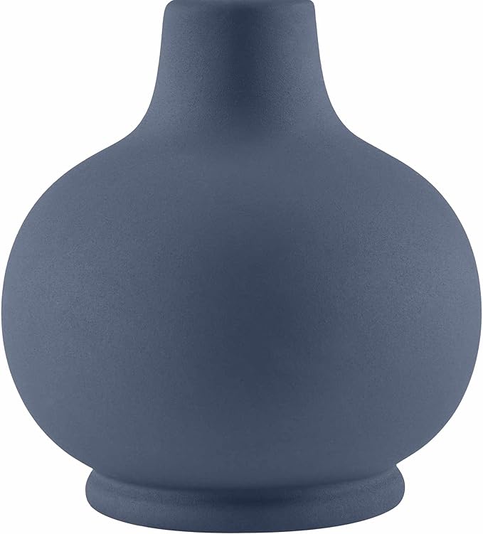 BoutiqueRugs Navarro Boho Ceramic Bedside Table Lamp for Bedroom Nightstand and Living Room - Shade Cotton - White, Blue - 13" H