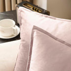 VAKADO Throw Pillow Covers 18x18 Set of 2 Pink Velvet Valentine Decor Decorative Couch Cushion Euro Pillowcases with Fringe Home Bed Decoration for Sofa Bedroom Office