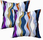 CAPSCEOLL Abstract Throw Pillow Covers Modern Home Art Decor,Circles Waves and Dots Paint Strokes and Splashes 20X20 Inches Set of 2 Pillow Cases Decorative for Bedroom,Living Room,Cushion Couch Sofa
