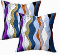 CAPSCEOLL Abstract Throw Pillow Covers Modern Home Art Decor,Circles Waves and Dots Paint Strokes and Splashes 16X16 Inches Set of 2 Pillow Cases Decorative for Bedroom,Living Room,Cushion Couch Sofa