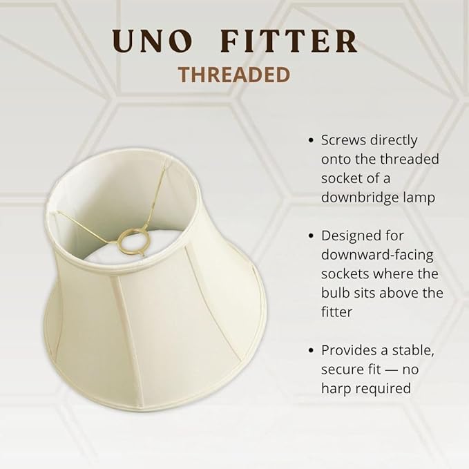 Royal Designs, Inc. BSO-708U-12EG-2 Modified Bell Basic Lamp Shade with UNO Threaded Fitter, 7.5 x 12 x 9.5, Eggshell, 2-Pack