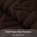 Pallene Brown Throw Pillow Covers 26x26 Set of 2, Soft Plush Faux Fur Decorative Couch Pillow Covers for Sofa Bed Living Room Pillow Cases with 3D Diamond Pattern