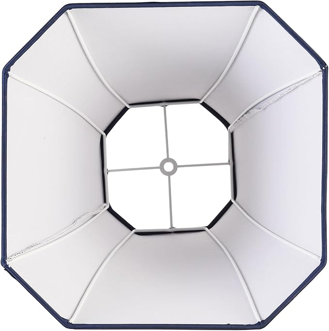 Navy Blue Square Cute Lamp Shades Octagonal Faux Silk Lampshade Replacement Medium Lampshade 6.5×13×10.6IN(Spider) Vintage Lamp Shade for Table & Floor Lamp - Easy Assembly(Single)