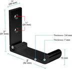 heneng 10 Pcs 2" x 2" Aluminium Alloy Slight Foldable Hook, Black Solid Hooks, Max Load 44lbs, 1/8" Thick