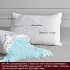NTCOCO 2 Pillows, Shredded Memory Foam Bed Pillows for Sleeping, with Washable Removable Cooling Hypoallergenic Sleep Pillow for Back and Side Sleeper King (2-Pack)