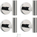 NearMoon Bath Towel Hooks- SUS 304 Stainless Steel Robe Hook Holder, Heavy Duty Coat Hook for Bathroom Livingroom Hotel Kitchen Garage, Wall Mounted (Chrome Finish, 4 Pack)