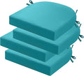 idee-home Outdoor Chair Cushions Set of 4, Thick 19" x 19" x 3" Outdoor Seat Cushions Patio Furniture Waterproof with Ties, Dining Pads