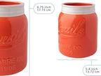 Comfify Wide Mouth Mason Jar Utensil Holder Decorative Kitchenware Organizer Crock, Dishwasher Safe - Kitchen Caddy, Large Size 7" High - Coral