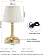 Small Cordless Table Lamp for Restaurant Dinner Table, 5200 mAh Rechargeable Battery Operated Lamp, Portable Dimmable Touch Lights for Bedroom Living Room Dining Room Outdoor Patio
