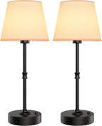 EppieBasic Cordless Table Lamp Rechargeable: Fast Charging & Long Lasting - 2700K Warm Light Vintage Brass Lamps - Dinning Living Room Bedroom - 2 Pack