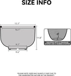 Kante 17.7 Inch Dia Concrete Bowl Planter, Large Tapered Bottom Plant Pot with Drainage, Smooth Charcoal Finish with Warm Brown Interior, Ideal for Porch, Home, Garden, Patio