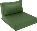 AAAAAcessories Outdoor Deep Seat Cushions, Waterproof, Fade-Resistant Patio Furniture Replacement Cushions, 23.5" x 25.5" x 5" + 23.5" x 13.5", Dark Moss Green