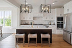 Farmhouse Crystal Chandelier,18 Inch Modern Geometric Rustic Vintage Hanging Pendant Ceiling Light Fixture for Dining Room Bedroom Kitchen Island Hallway Foyer Entryway