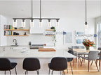 TODOLUZ 6-Lights Farmhouse Chandelier Island Lighting with Seeded Glass Shade, Modern Hanging Ceiling Light Fixtures for Kitchen Bar in Oil Rubbed Bronze