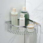 Bathroom Shower Caddy Corner Shelf Basket, Ultra Sturdy Rust-Proof Stainless Steel Shelf Organizer Shampoo Holder, Wall Mounted Storage Rack for Bathroom Kitchen, Polished Chrome