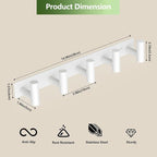 Wall Mounted Coat Rack-5 Hooks, Heavy Duty Stainless Steel Wall Hooks for Towel Coat Bag, Hat Rack Coat Hanger Coat Hooks Towel Racks for Bathroom Entryway Kitchen Hotel Office (White, 1 Pack)