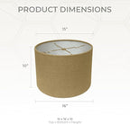 Royal Designs, Inc. HB-610-16BL Shallow Drum Hardback Lamp Shade, 15 x 16 x 10, Burlap