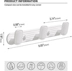 Coat Rack Wall Mount White, 3 Hooks Rack Metal Coat Hanger Wall for Hanging Hat Purse and Robes, Towel Hook for Bathrooms and Entryway (1 Pack)
